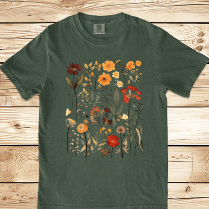 Vintage Pressed Flowers Relaxed Fit Tee - Ramblin Road