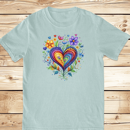 Folk Art Heart Relaxed Fit Tee - Ramblin Road
