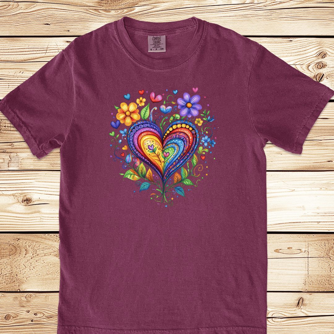 Folk Art Heart Relaxed Fit Tee - Ramblin Road