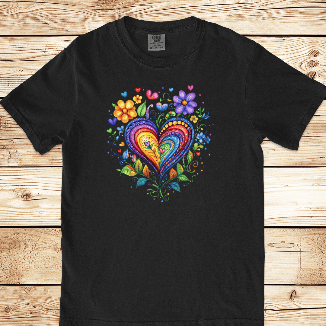 Folk Art Heart Relaxed Fit Tee - Ramblin Road