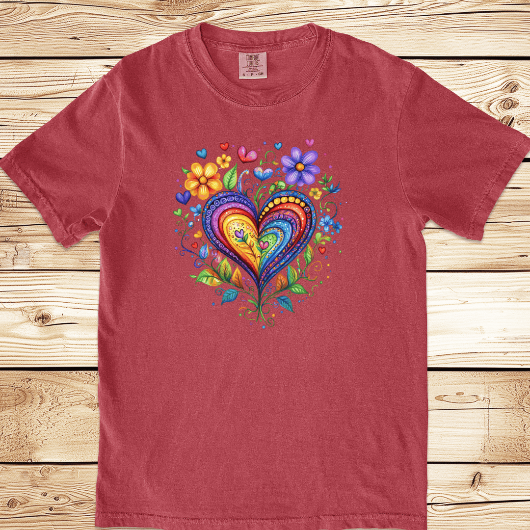 Folk Art Heart Relaxed Fit Tee - Ramblin Road