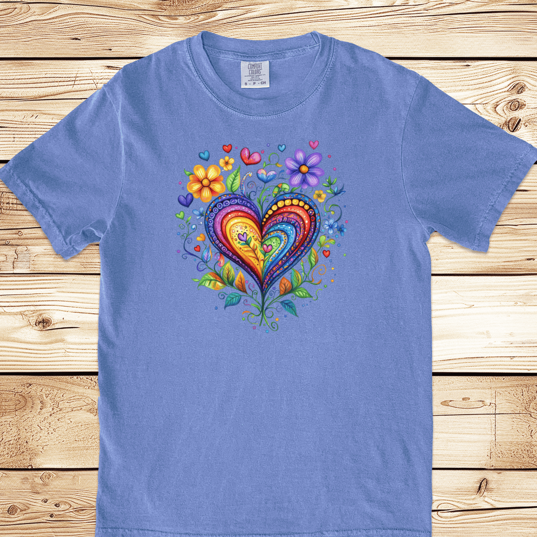 Folk Art Heart Relaxed Fit Tee - Ramblin Road
