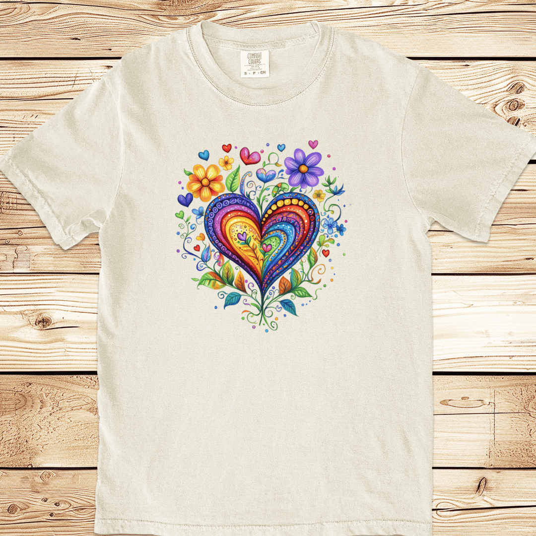 Folk Art Heart Relaxed Fit Tee - Ramblin Road