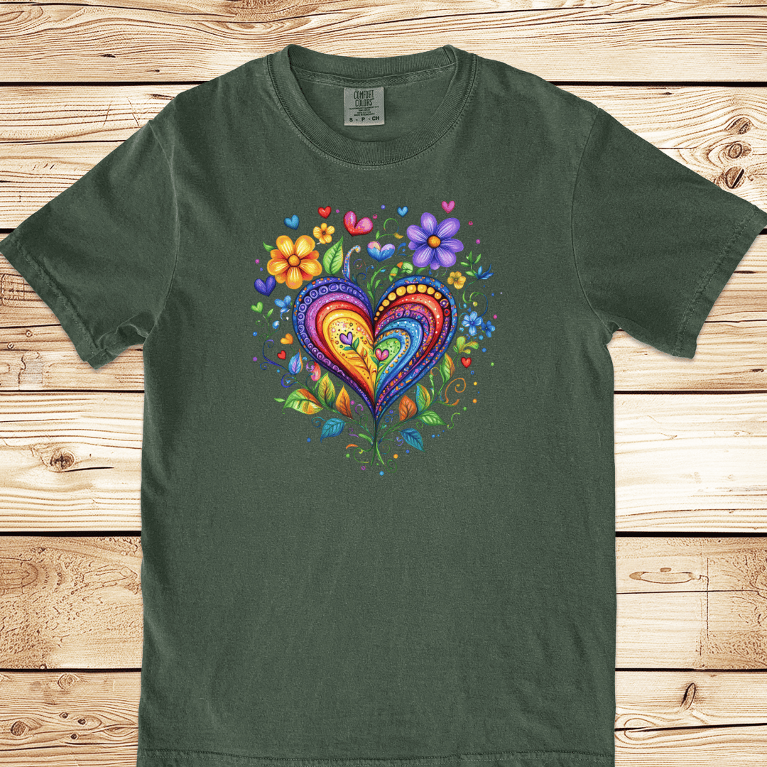 Folk Art Heart Relaxed Fit Tee - Ramblin Road