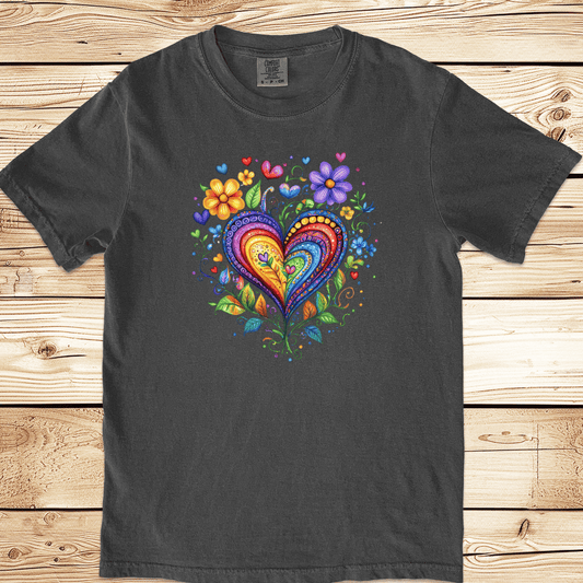 Folk Art Heart Relaxed Fit Tee - Ramblin Road