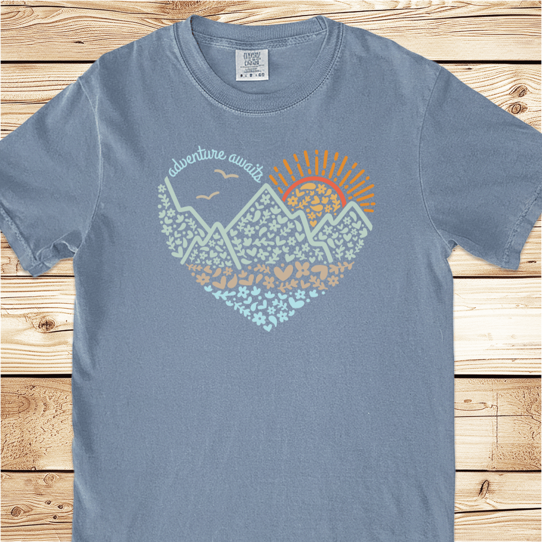 Adventure Awaits Heart Relaxed Fit Tee - Ramblin Road