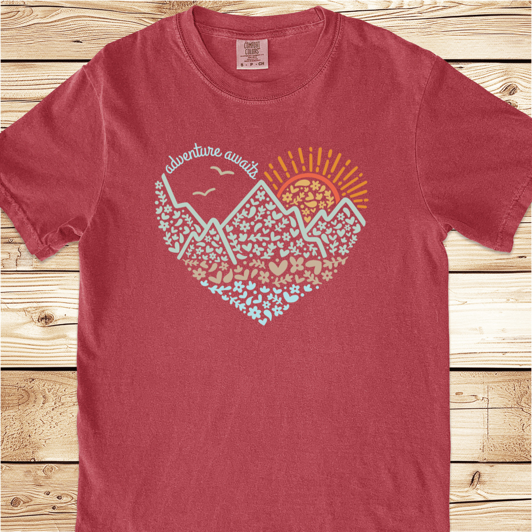 Adventure Awaits Heart Relaxed Fit Tee - Ramblin Road