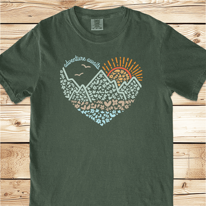 Adventure Awaits Heart Relaxed Fit Tee - Ramblin Road