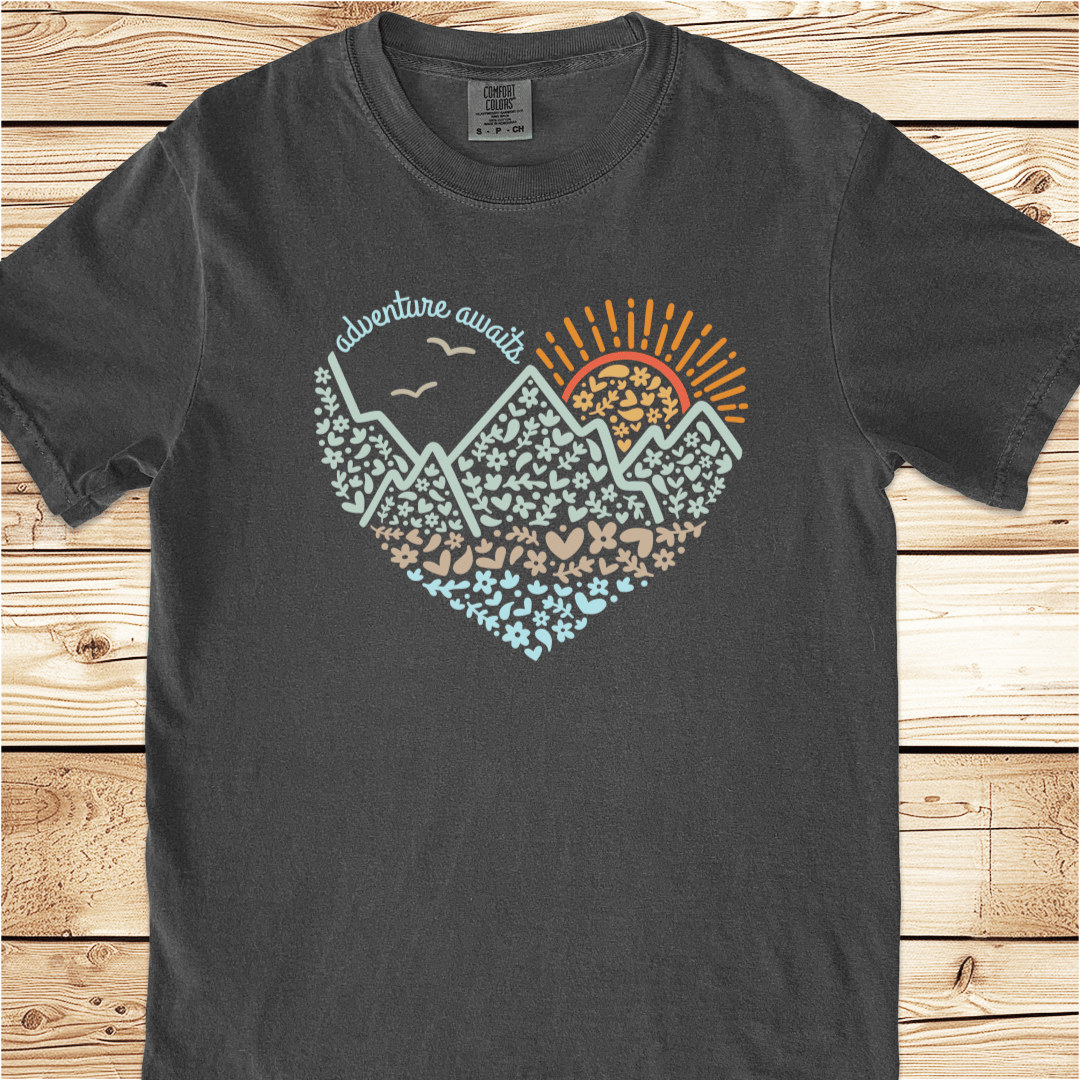 Adventure Awaits Heart Relaxed Fit Tee - Ramblin Road