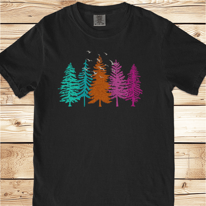 Colorful Pine Forest Relaxed Fit Tee - Ramblin Road