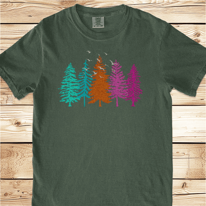 Colorful Pine Forest Relaxed Fit Tee - Ramblin Road