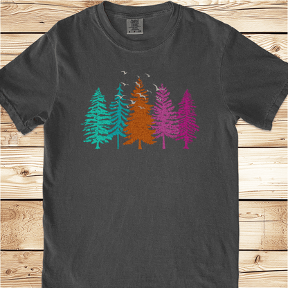 Colorful Pine Forest Relaxed Fit Tee - Ramblin Road