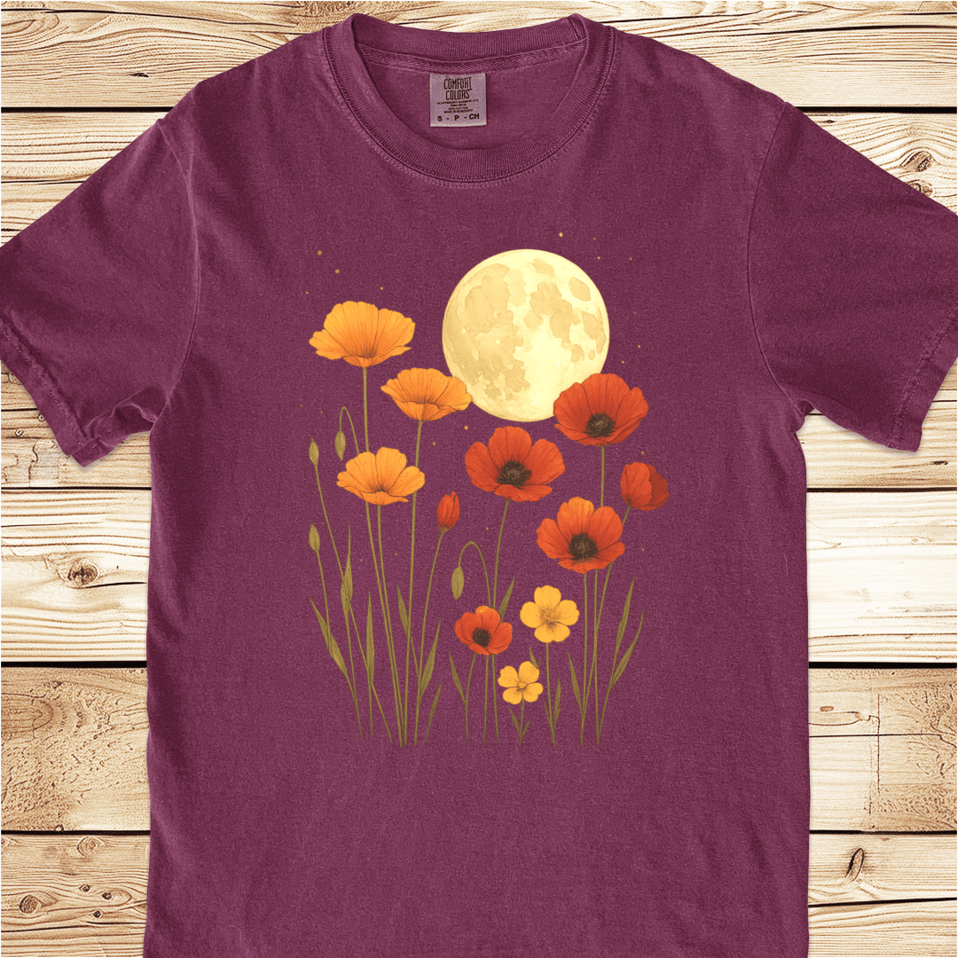 Poppies In The Moonlight Relaxed Fit Tee - Ramblin Road