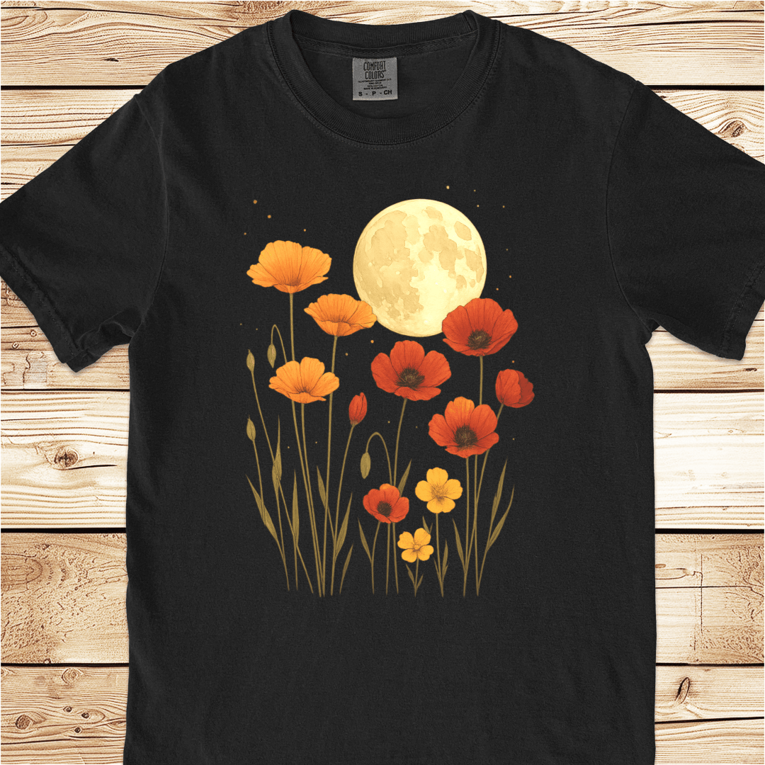 Poppies In The Moonlight Relaxed Fit Tee - Ramblin Road