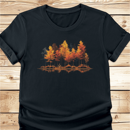 Vibrant Fall Trees at the Lake Tshirt - Ramblin Road