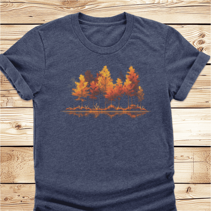 Vibrant Fall Trees at the Lake Tshirt - Ramblin Road