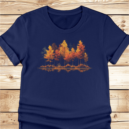 Vibrant Fall Trees at the Lake Tshirt - Ramblin Road