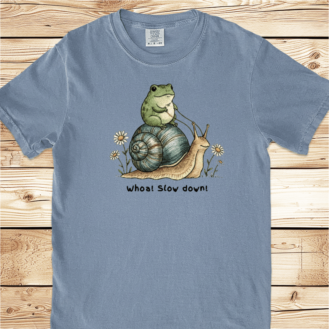 Too Fast For Me Frog and Snail Relaxed Fit Tee - Ramblin Road