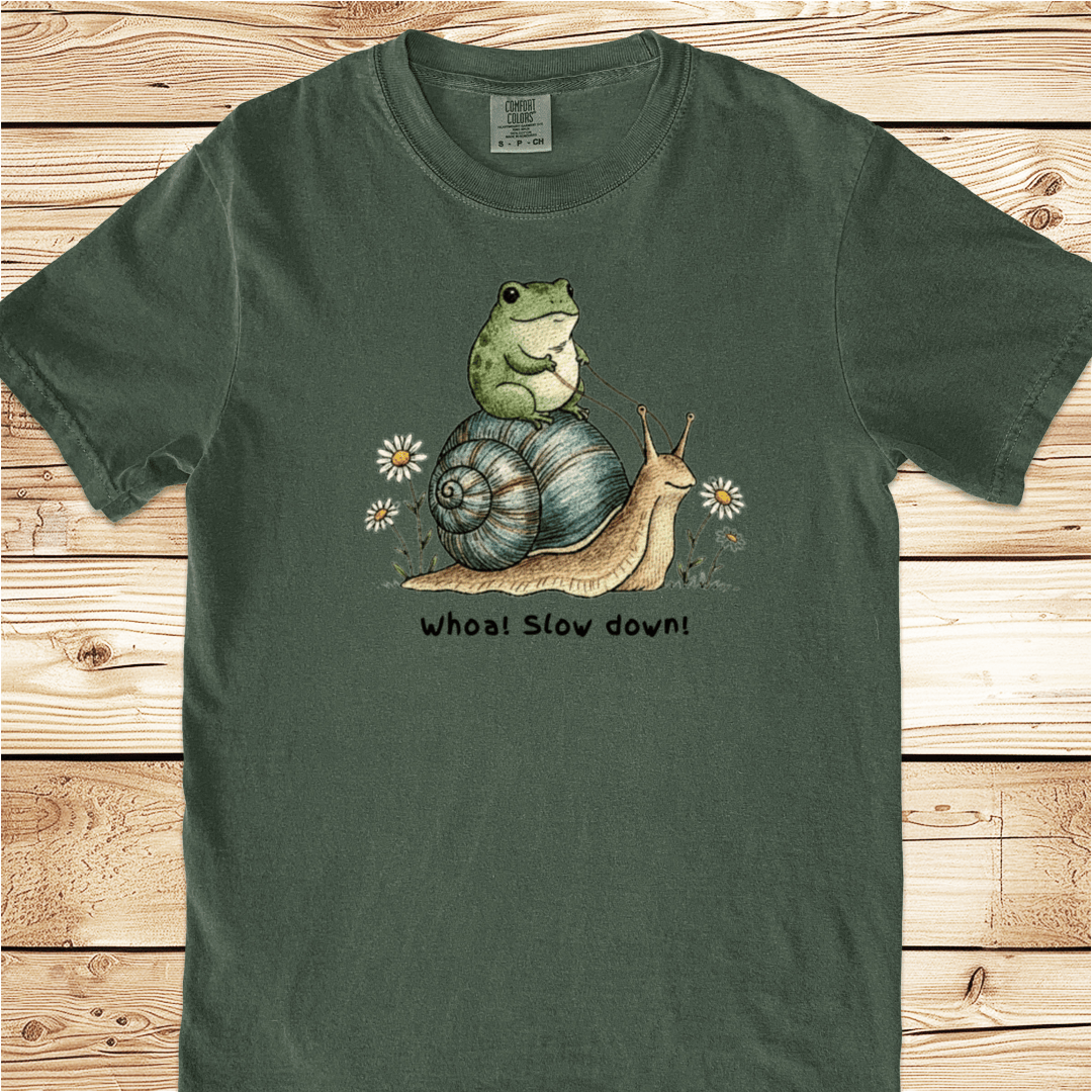 Too Fast For Me Frog and Snail Relaxed Fit Tee - Ramblin Road