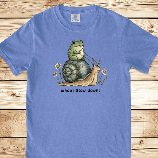 Too Fast For Me Frog and Snail Relaxed Fit Tee - Ramblin Road