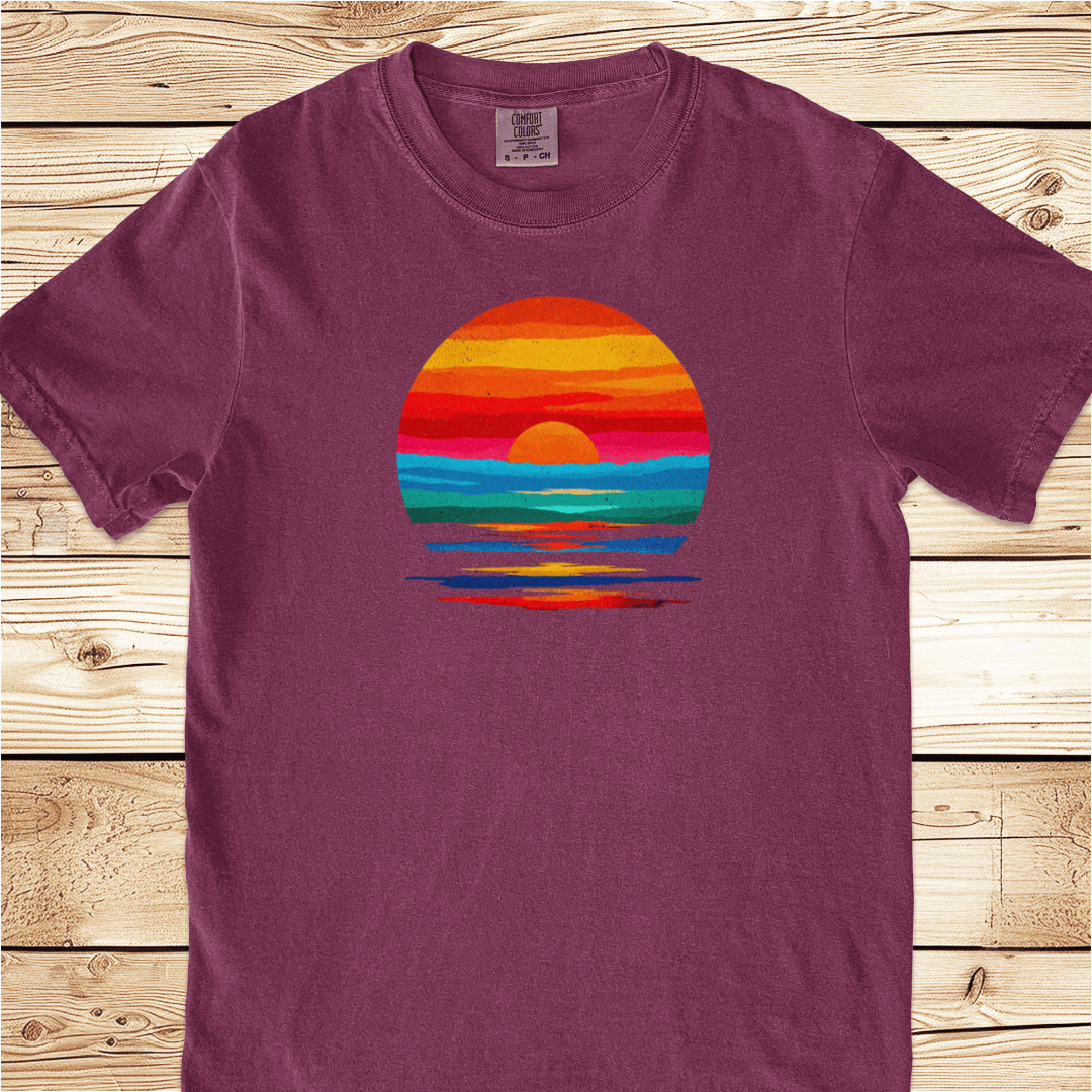 Rainbow Sunset Relaxed Fit Tee - Ramblin Road