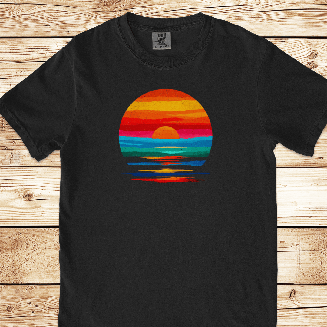 Rainbow Sunset Relaxed Fit Tee - Ramblin Road