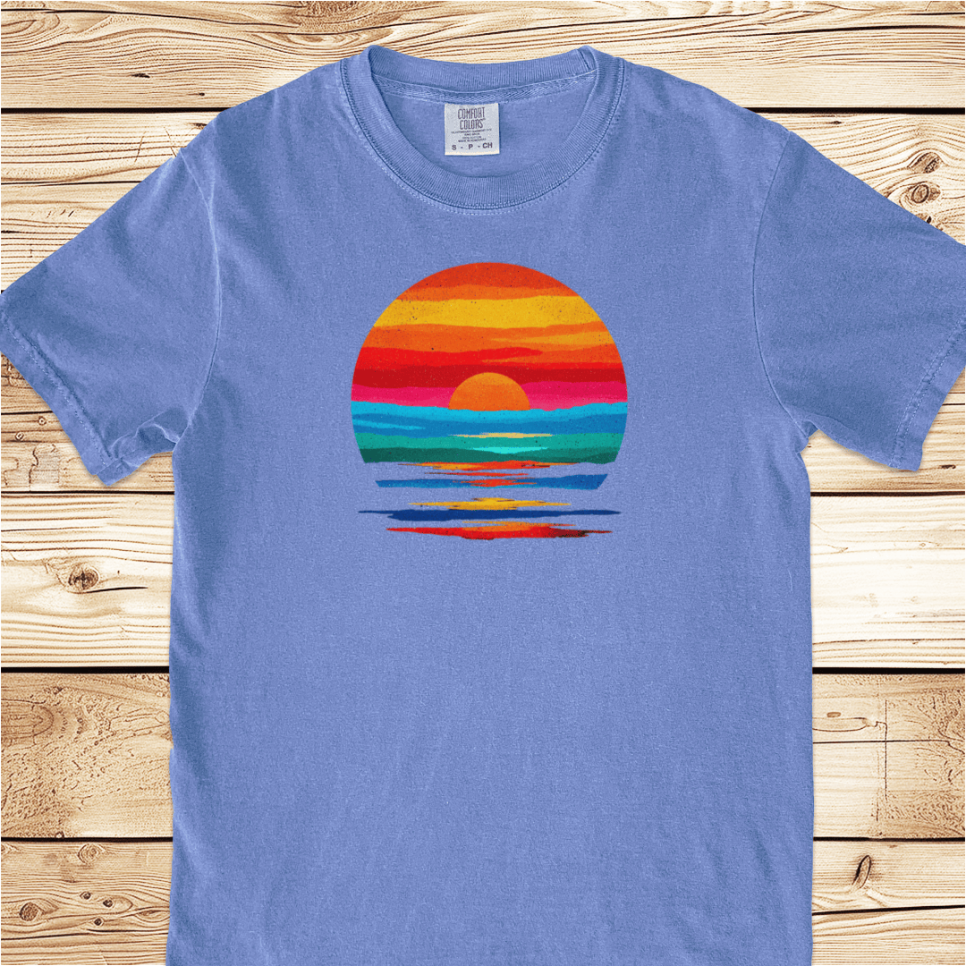 Rainbow Sunset Relaxed Fit Tee - Ramblin Road
