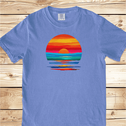 Rainbow Sunset Relaxed Fit Tee - Ramblin Road