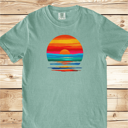 Rainbow Sunset Relaxed Fit Tee - Ramblin Road