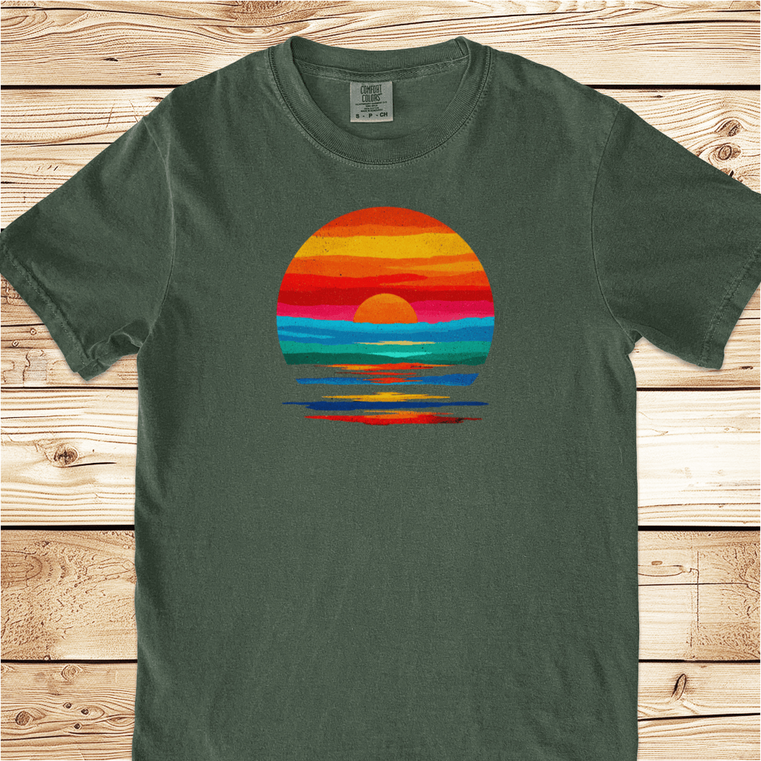 Rainbow Sunset Relaxed Fit Tee - Ramblin Road