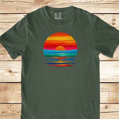Rainbow Sunset Relaxed Fit Tee - Ramblin Road