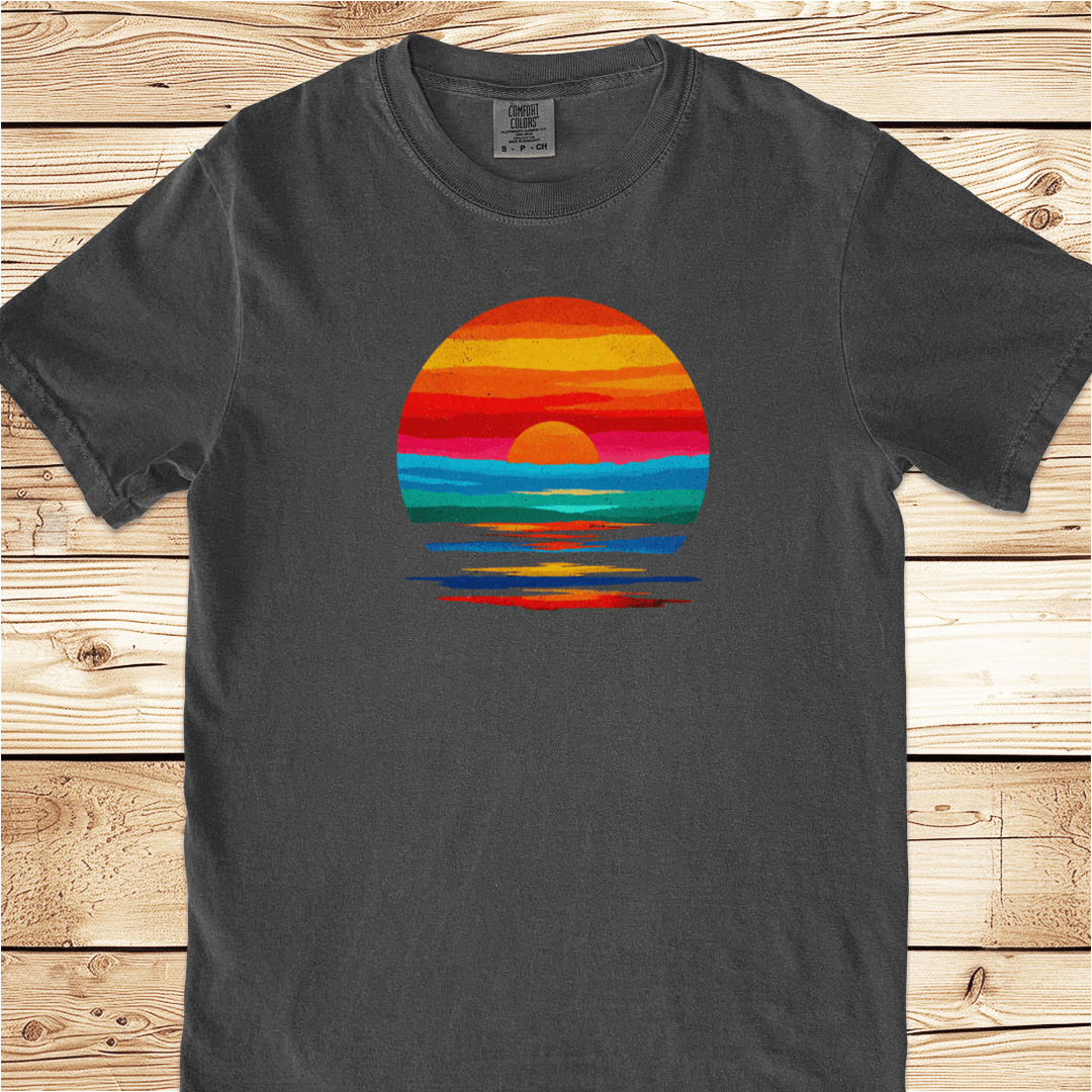 Rainbow Sunset Relaxed Fit Tee - Ramblin Road