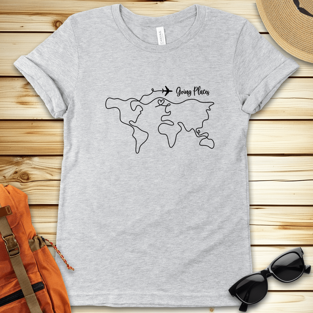 World Map Lineart Travel Tshirt