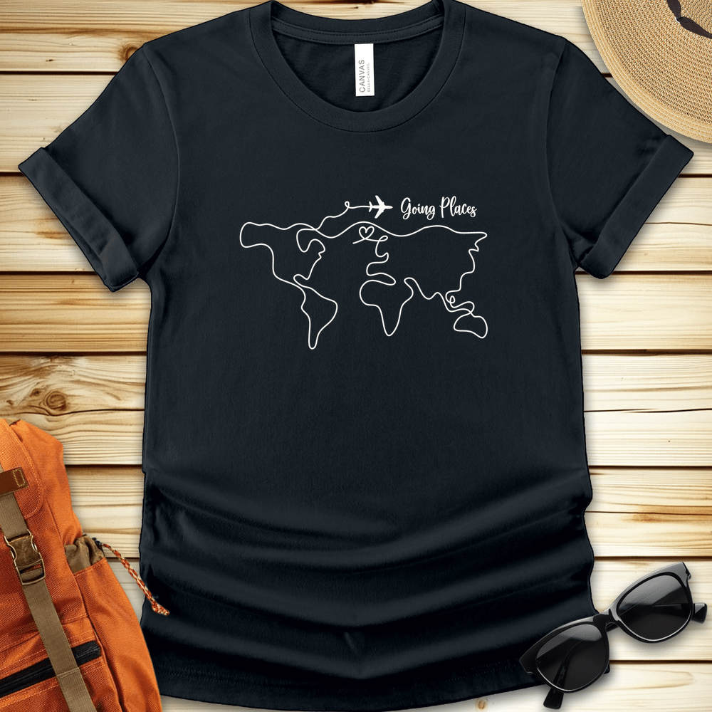 World Map Lineart Travel Tshirt