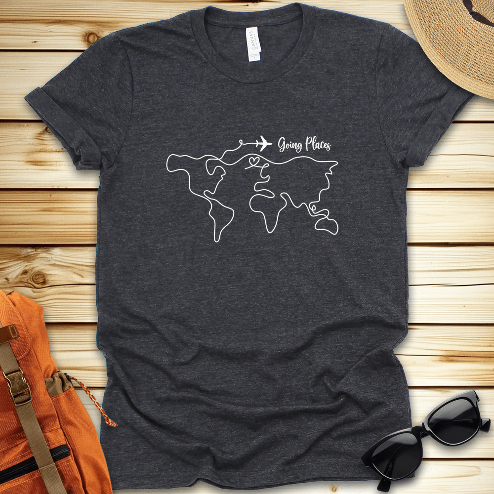 World Map Lineart Travel Tshirt