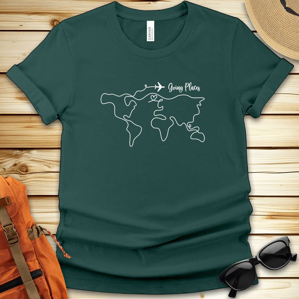 World Map Lineart Travel Tshirt