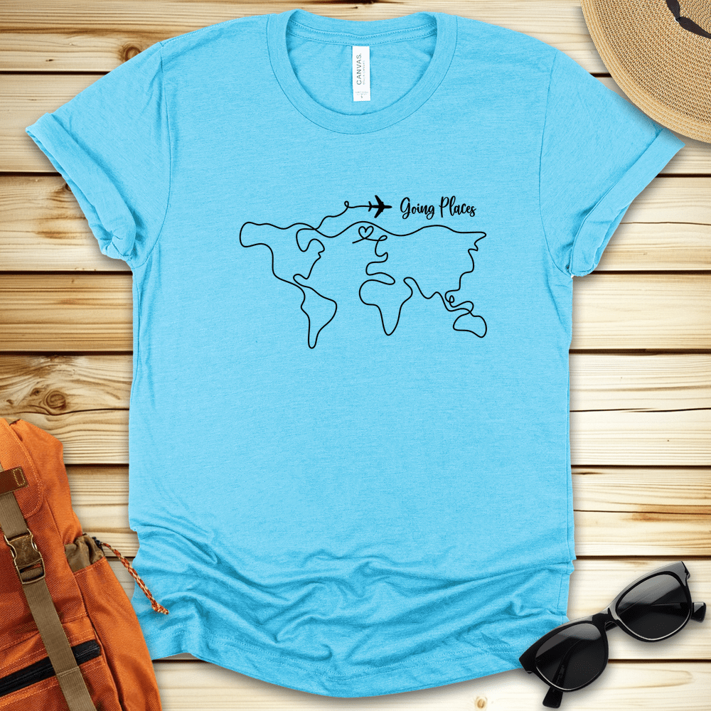 World Map Lineart Travel Tshirt