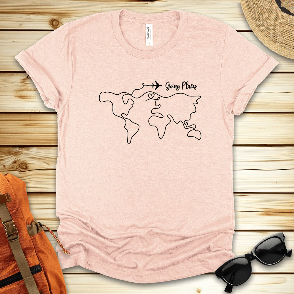 World Map Lineart Travel Tshirt