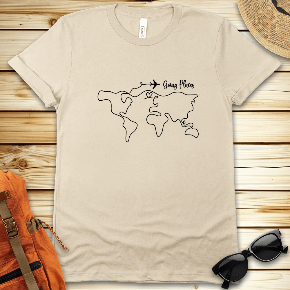 World Map Lineart Travel Tshirt