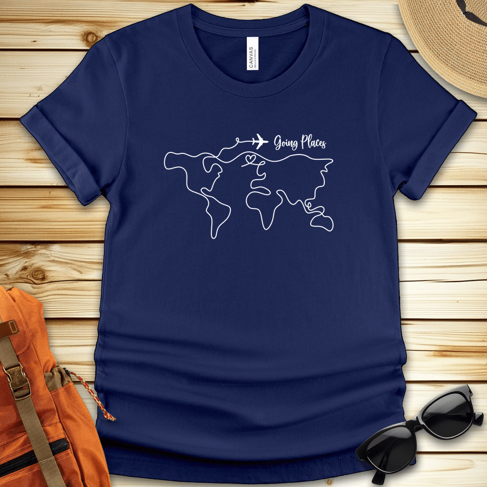 World Map Lineart Travel Tshirt