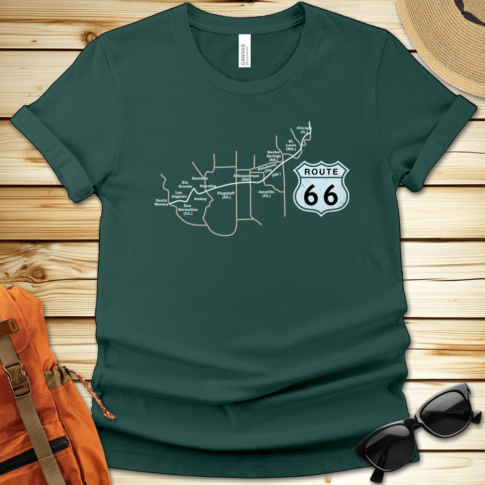 Route 66 Map Tshirt