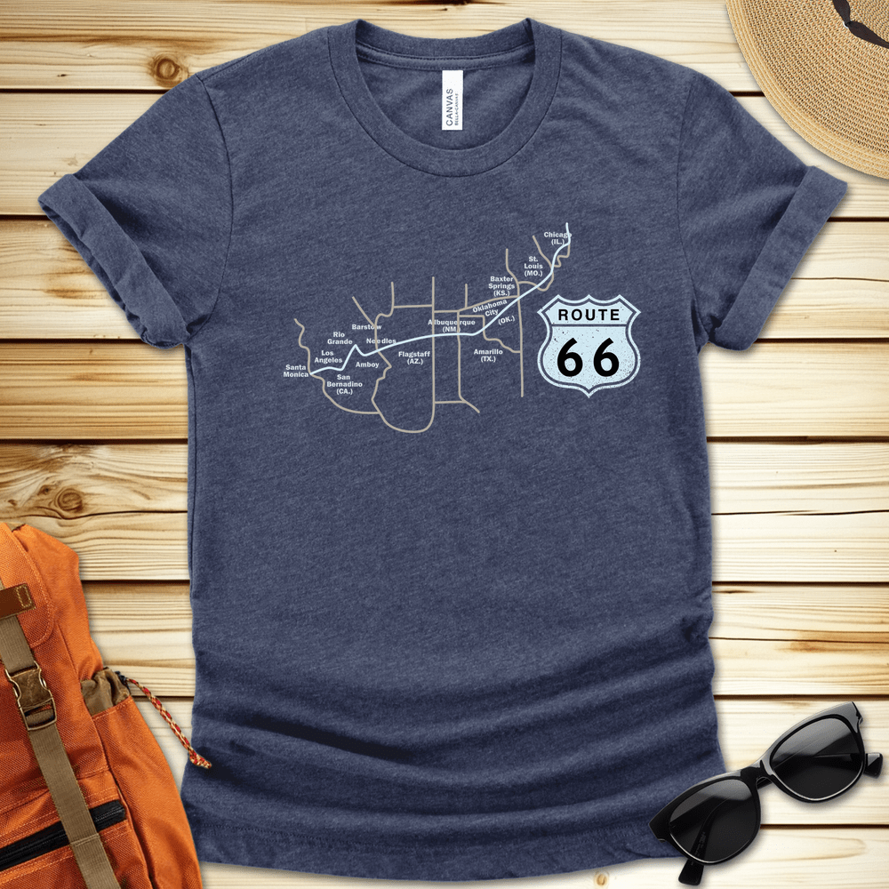 Route 66 Map Tshirt