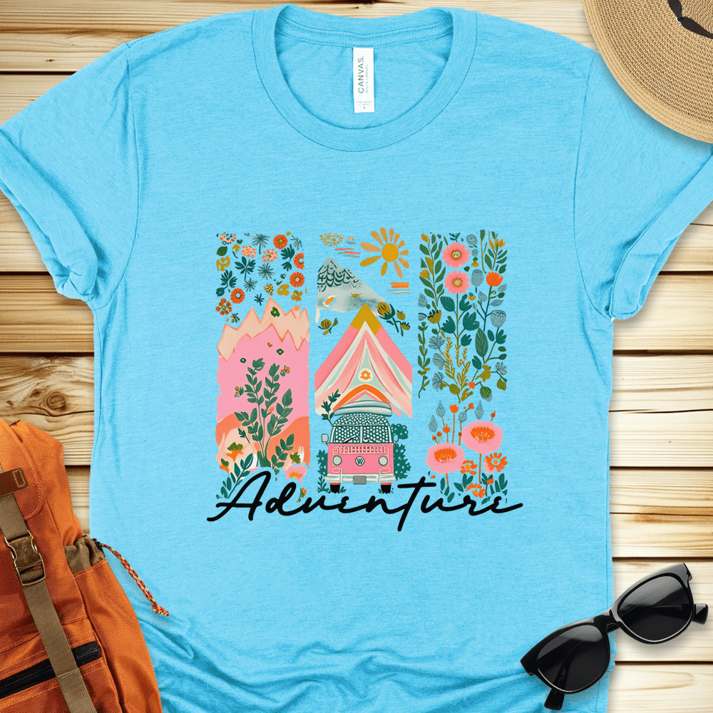 Lets Go Camping Van Adventure Tshirt