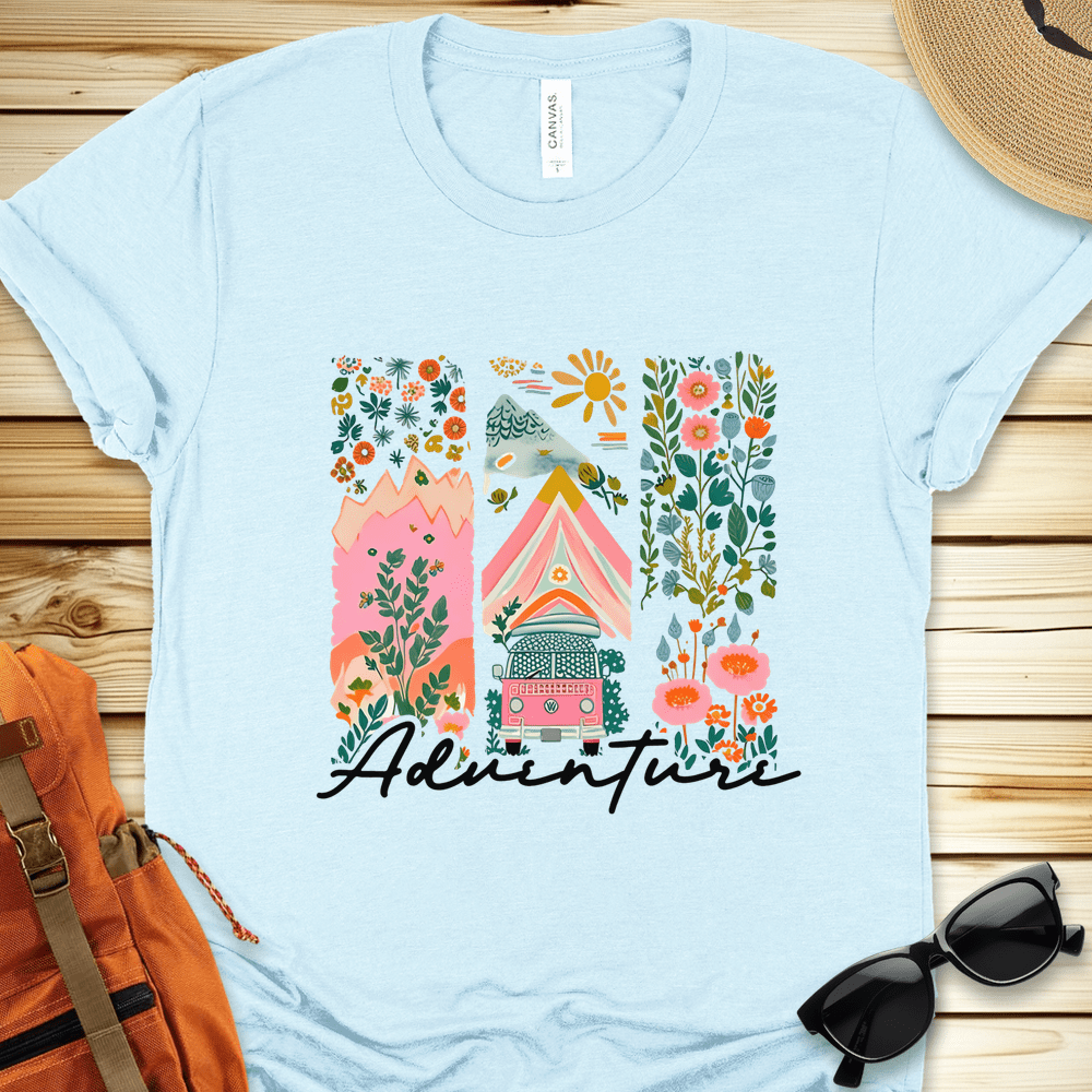 Lets Go Camping Van Adventure Tshirt