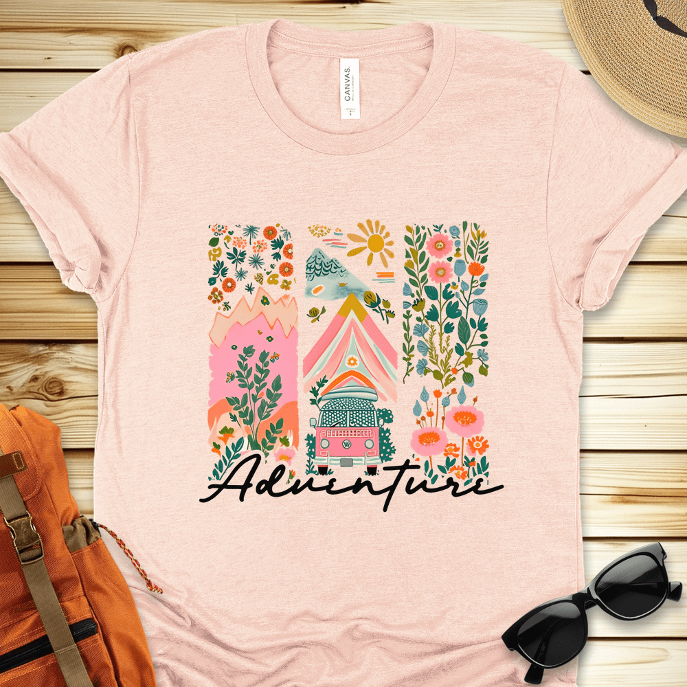 Lets Go Camping Van Adventure Tshirt