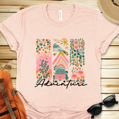 Lets Go Camping Van Adventure Tshirt