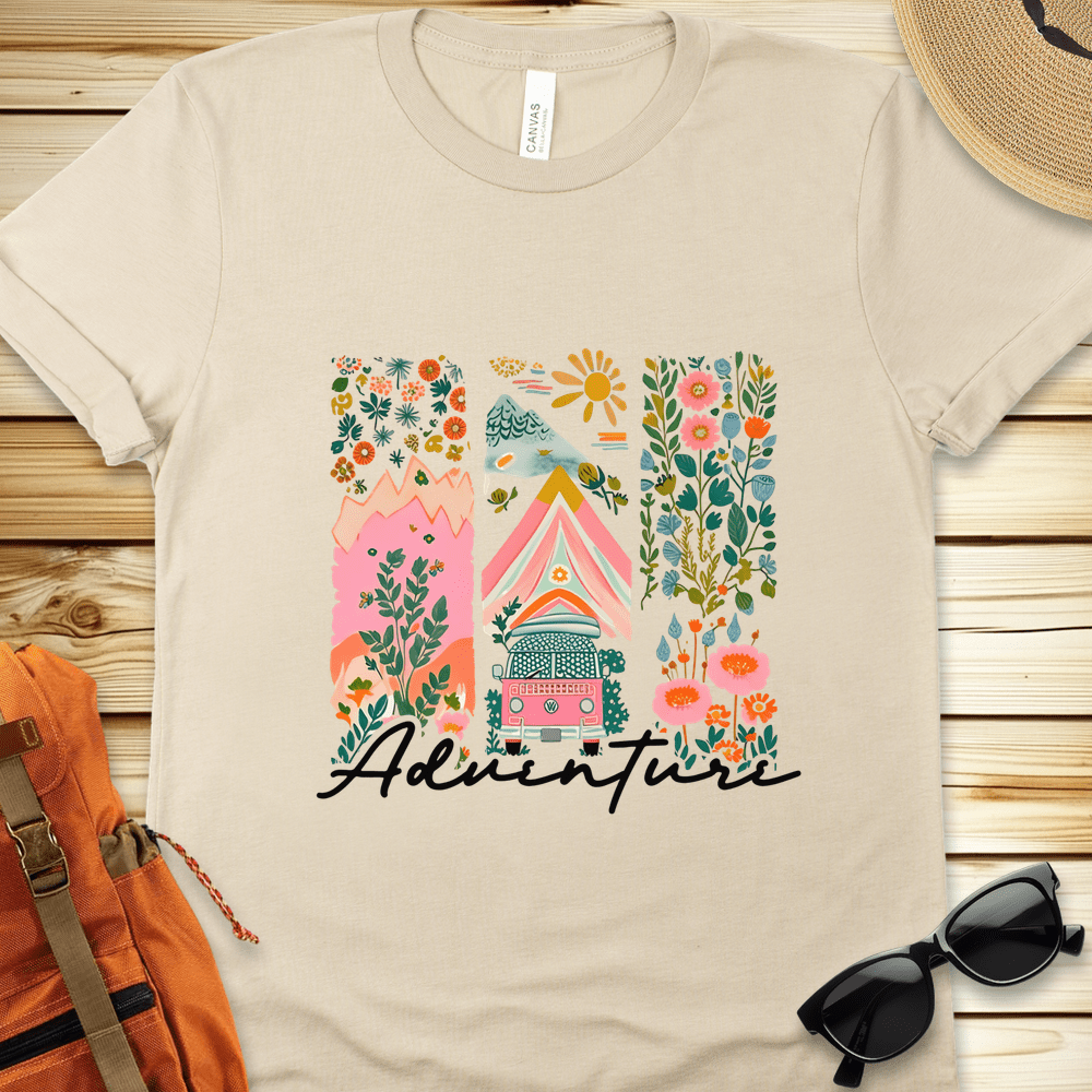 Lets Go Camping Van Adventure Tshirt