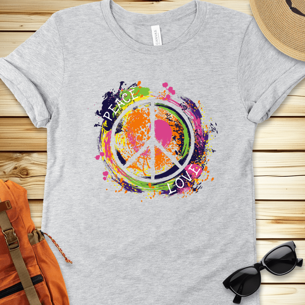 1916 Peace Love Colorsplash Tshirt - Athletic Heather - athletic heather-1746419803879