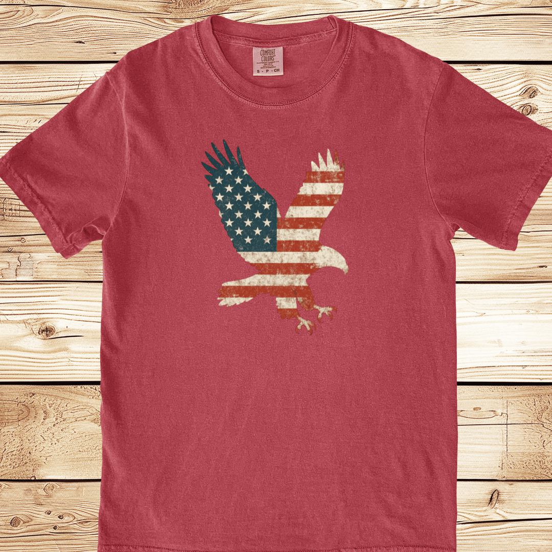 American Flag Eagle Relaxed Fit Tee - Ramblin Road