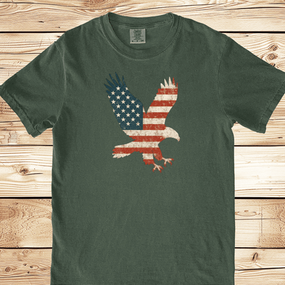 American Flag Eagle Relaxed Fit Tee - Ramblin Road
